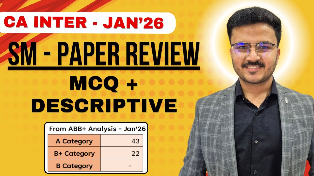CA Inter Jan 26 - SM Paper Detailed Review | MCQ + Descriptive Solutions | CA Inter SM Paper Review