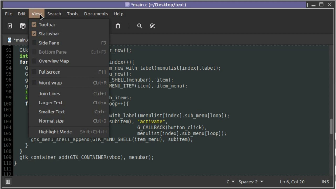 GTK 3 GUI in C pt4