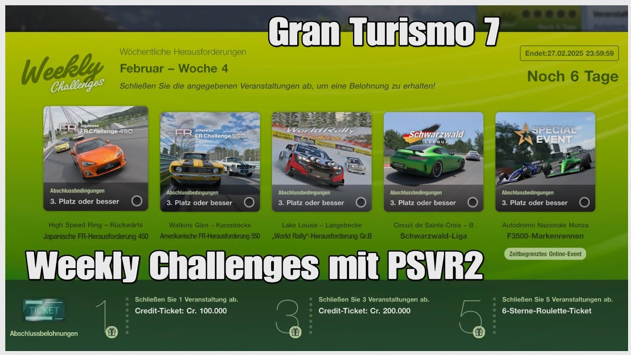 Gran Turismo 7 / Weekly Challenges Februar Woche 4 / PSVR2 / PS5 Pro