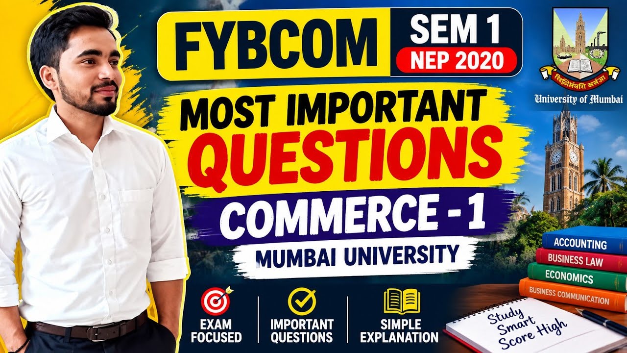 FYBCOM Sem 1 NEP 2020 | Commerce 1 Most Important Questions | Mumbai University