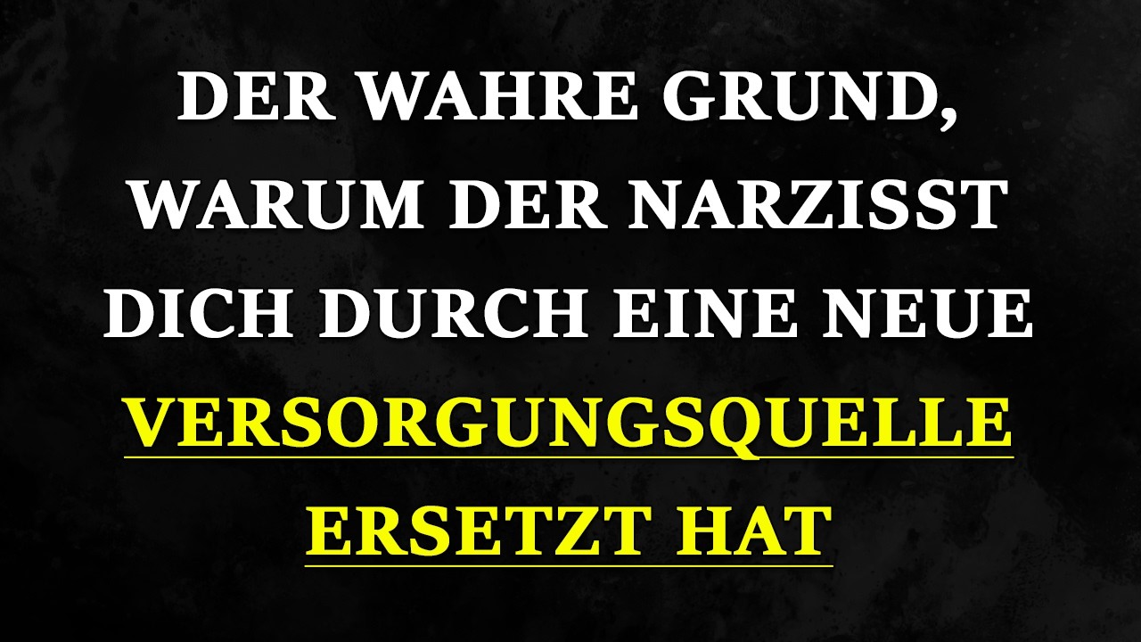 Weshalb der Narzisst dich zurückgelassen hat und sich jemand Neues gesucht hat | Narzissmus