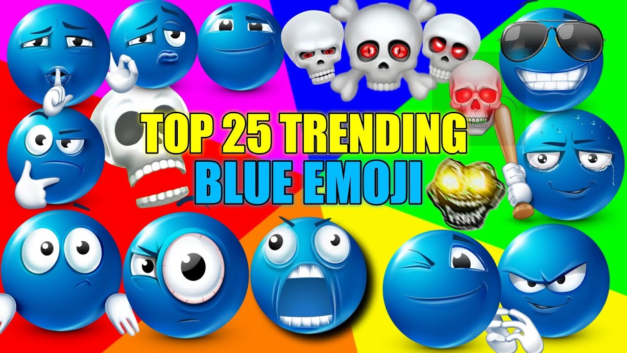 TOP 25 TRENDING BLUE EMOJI AND New TROLL FACE 🗿🗿  #emoji #tweening #funnyexpression #tatasierra2025