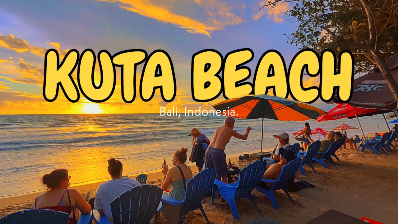 Walk#1 | GOLDEN HOUR AT KUTA BEACH BALI, INDONESIA!!🇮🇩