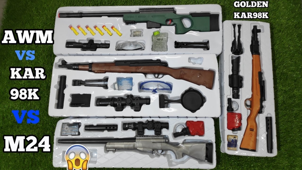 AWM, Kar98k, M24 Sniper Toy Gun | Pubg Toys |  Unboxing