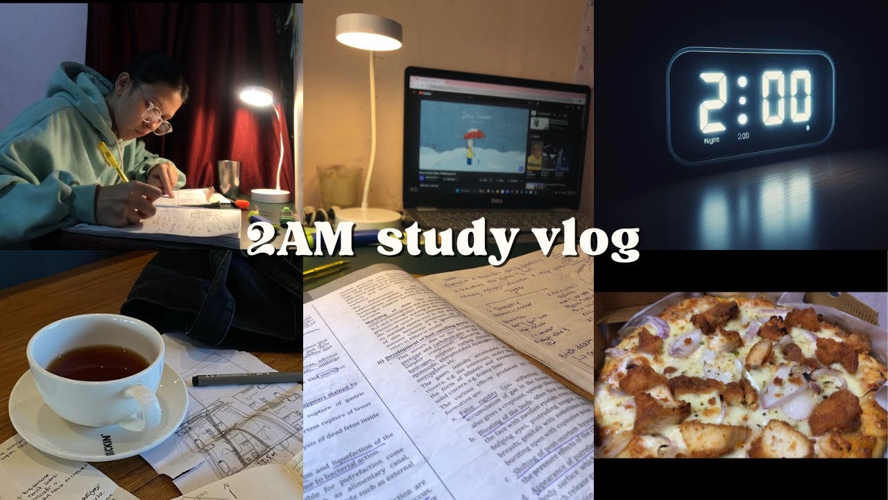 2AM Study Vlog | A day before exam , productive vlog , stressed