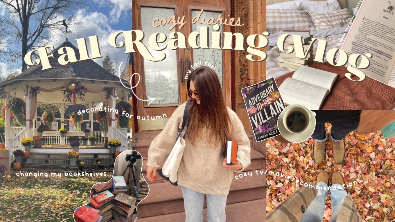 *cozy* FALL reading vlog 🍂💌🕯️decorating for autumn, cozy tv recs, fall tbr, shopping, baking & more!