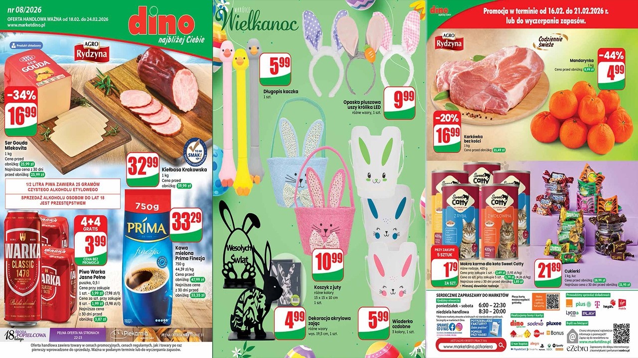 DINO GAZETKA od 18 lutego! 💥 CENY OSTRO W DÓŁ! 🔥 MEGA OKAZJE TYGODNIA! 🛒 SCONTI -50% i WIĘCEJ!