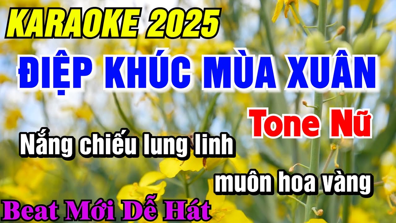 Karaoke Điệp Khúc Mùa Xuân Tone Nữ - Beat Mới Dễ Hát | Minh Tuấn Organ