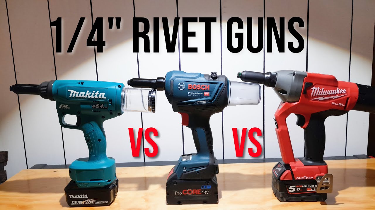 Заклёпочные пистолеты Bosch, Makita и Milwaukee 1/4