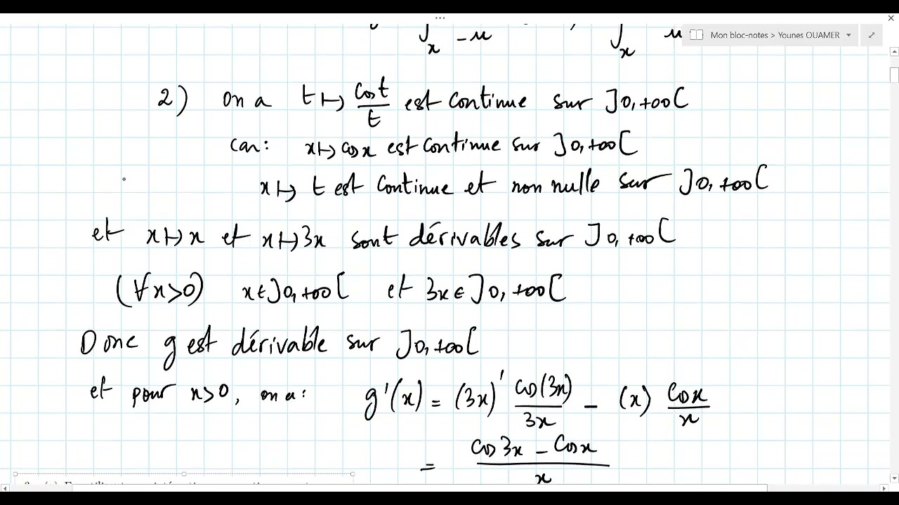Le calcul intégral - 2 bac sciences mathématiques ( rattrapage 2015 )