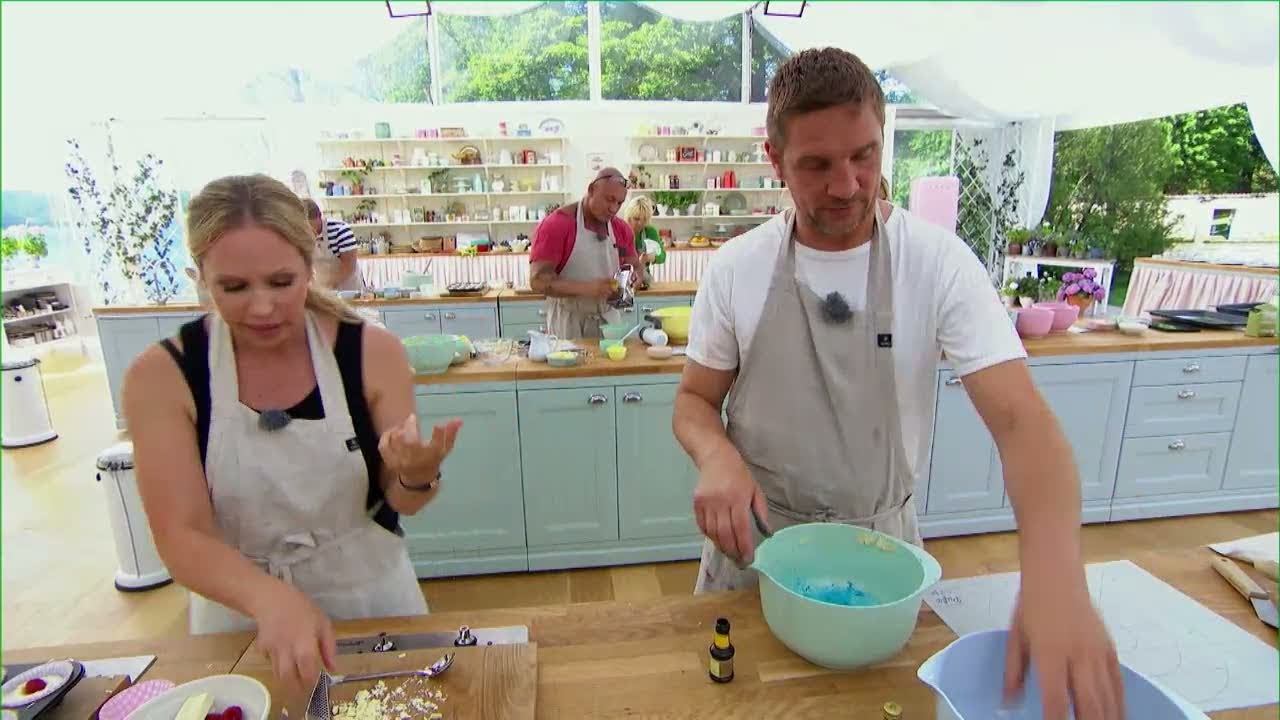 Malin Gramer och Armand Krajnc stöter på problem i samarbetet - Hela Sverige Bakar (TV4)
