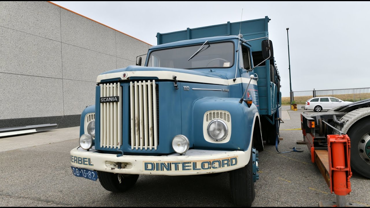 Merbel Scania Vabis 110 kenteken DB1582 naar Scania museum Zweden gebracht