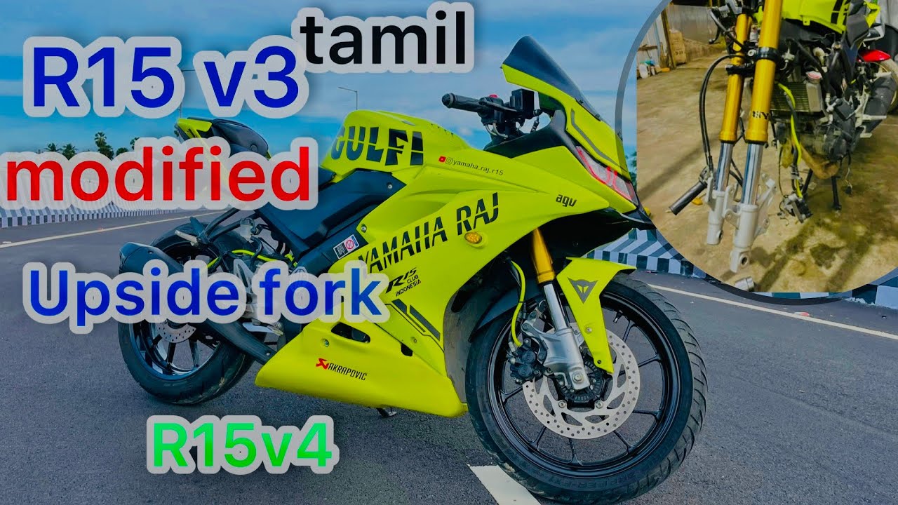 R15v3 upside Down fork modifications | yamaha r15v3 usd in tamil #yamaha #tamil #r15v3#r15v4