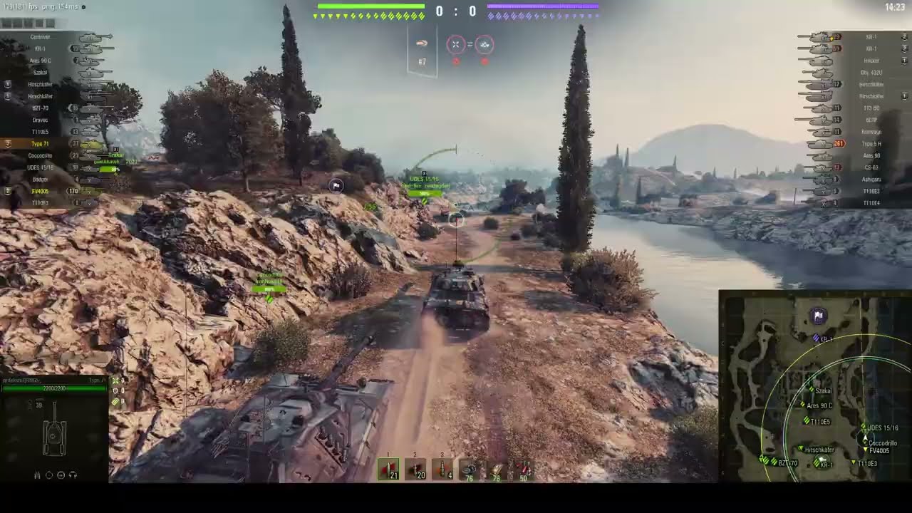 Word of Tanks, type 71 e Fv 4005: pelotão 3 vs 8, 9 kills defesa virada de jogo !!