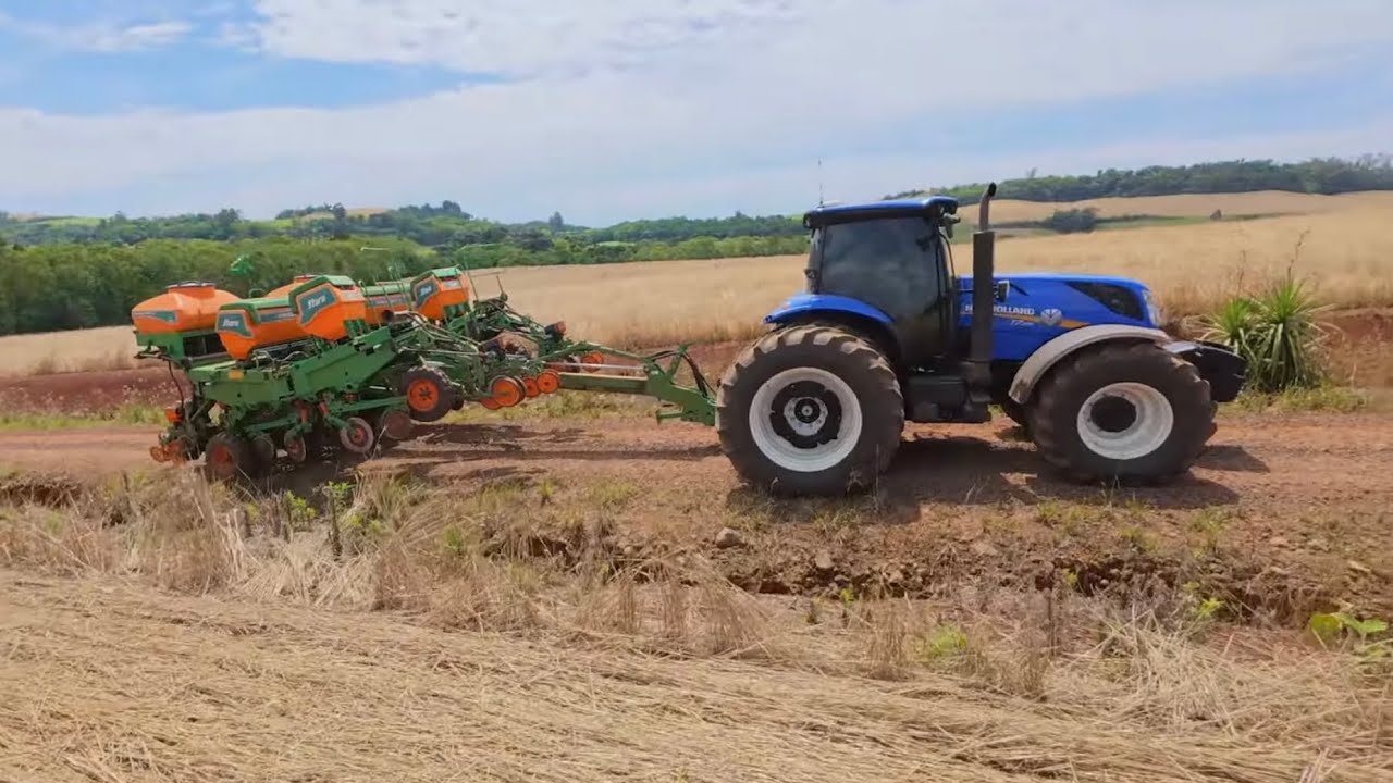 PLANTIO SOJA! Trator T7.245 e princesa top 12 