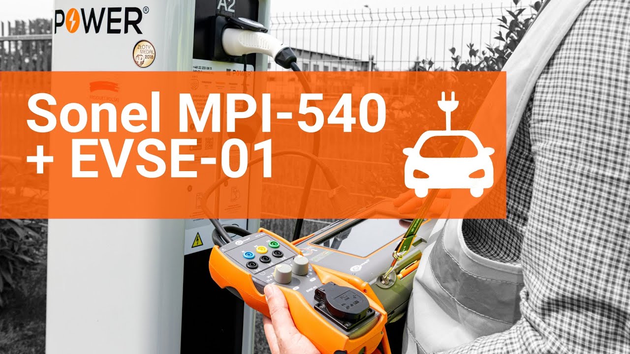 Testing vehicle charging stations using the Sonel MPI-540 meter with EVSE-01 adapter [📄 subtitles]