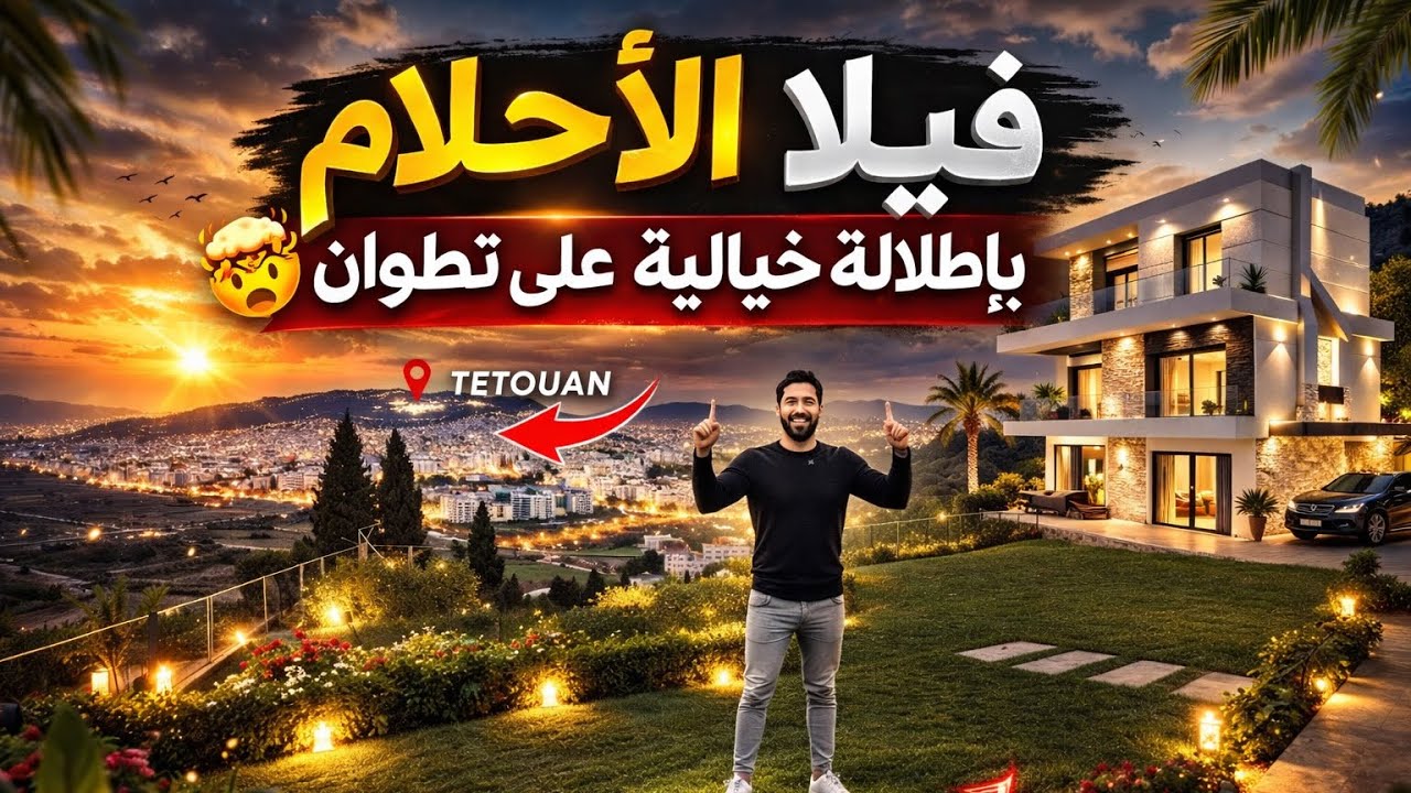 فيلا الاحلام باطلالة خيالية على تطوان محفضة مساحة 733 متر ثمن 530 مليون ☎️:0621511826/0627775873