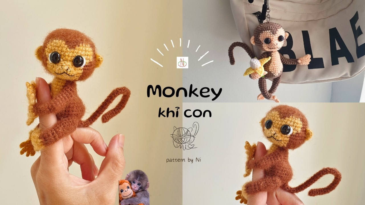 Monkey amigurumi crochet tutorial | handmade | Nicrochet
