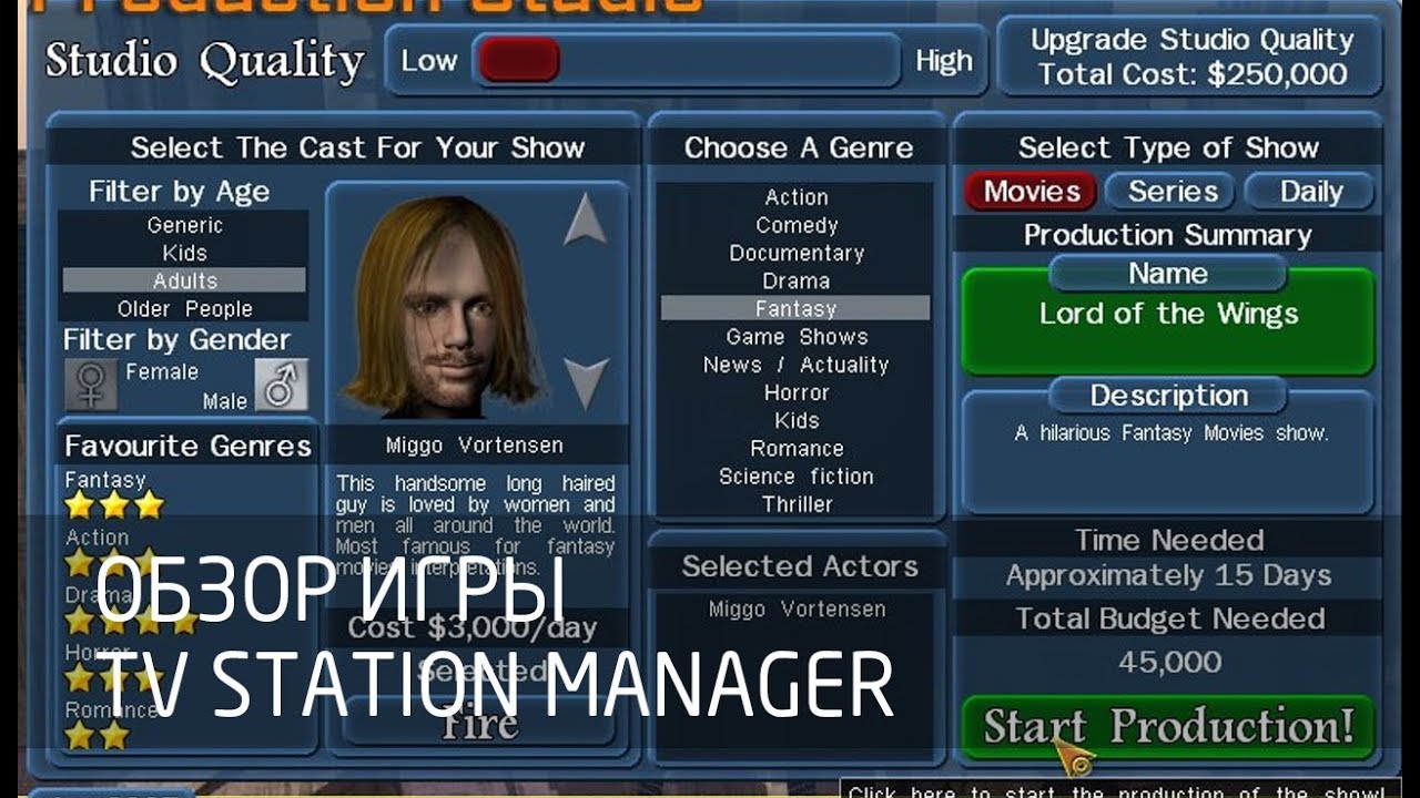 Обзор игры TV Station Manager
