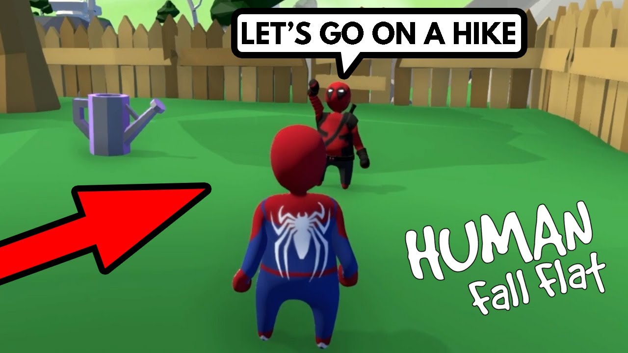 Deadpool and Spiderman's Epic Hiking Expedition in Human Fall Flat!