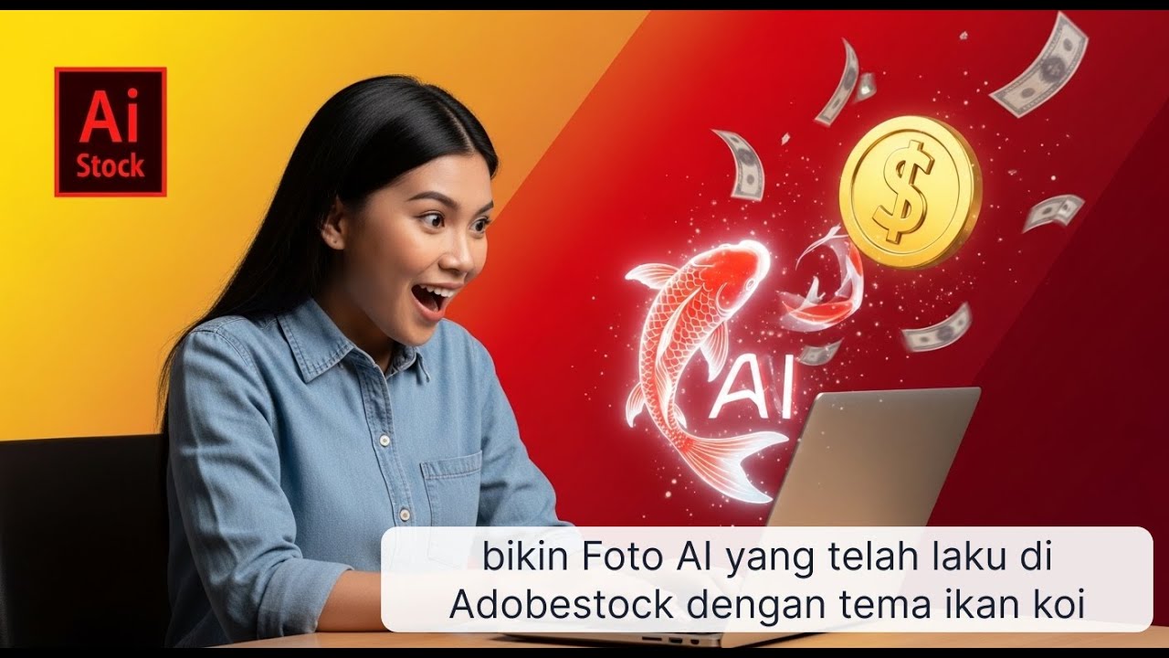 Dari nol: cara membuat foto AI ikan koi yang sudah menghasilkan dollar di adobestock