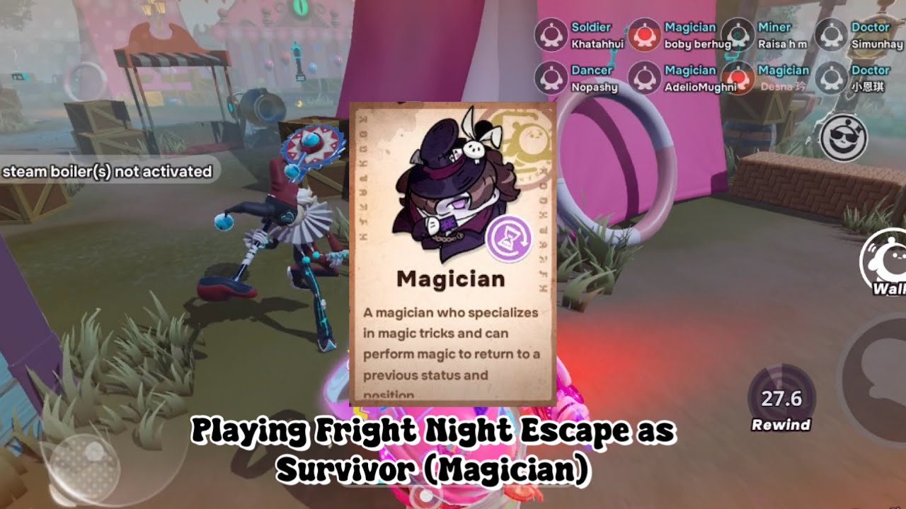 Playing Fright Night Escape as Survivor (Magician) - Eggy Party
