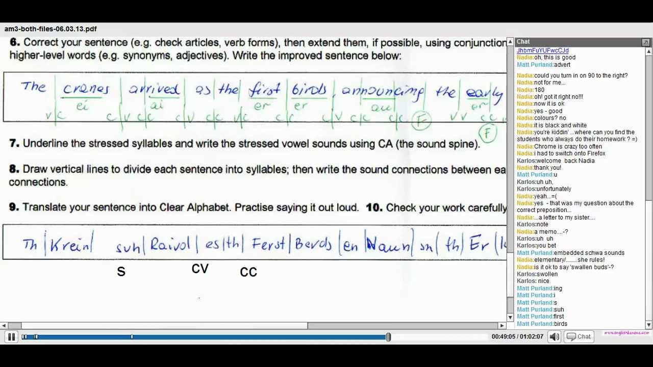 You Are The Course Book Method - Examples of Students' Homework