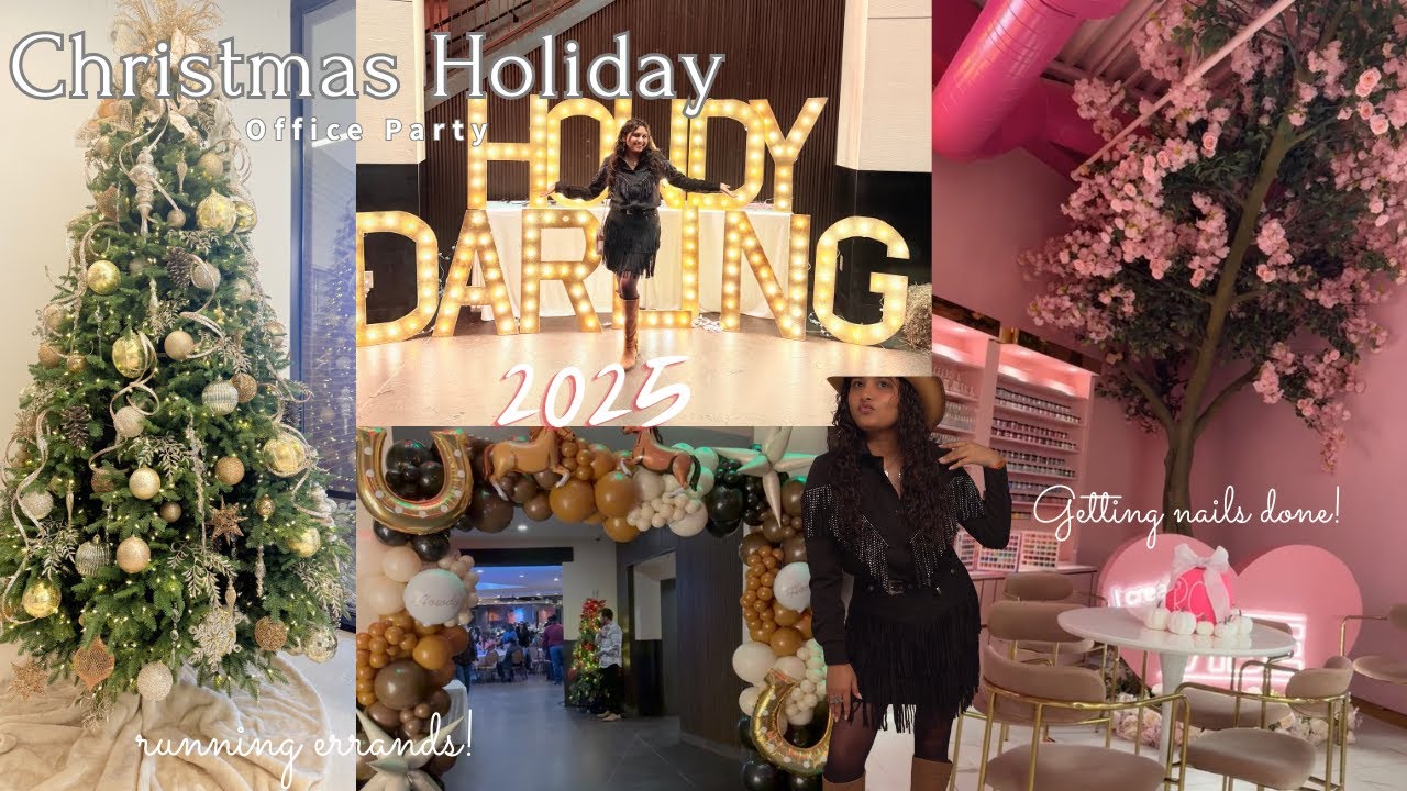 Christmas Office Party Vlog 🎄 Getting Nails Done | Get Ready With Me | Cozy Errands Day✨