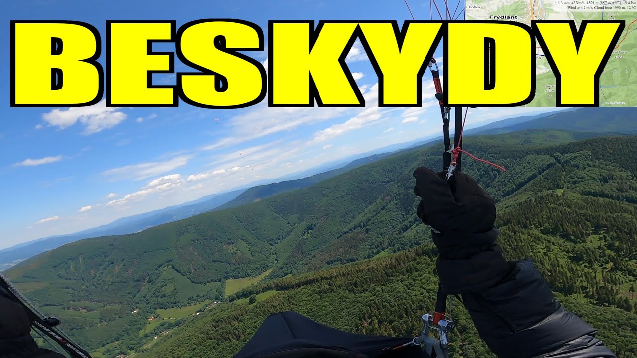 Paragliding Ondřejník-Skalka - 58 km, první cíl na závodech Beskydy Open (18.6.2022)