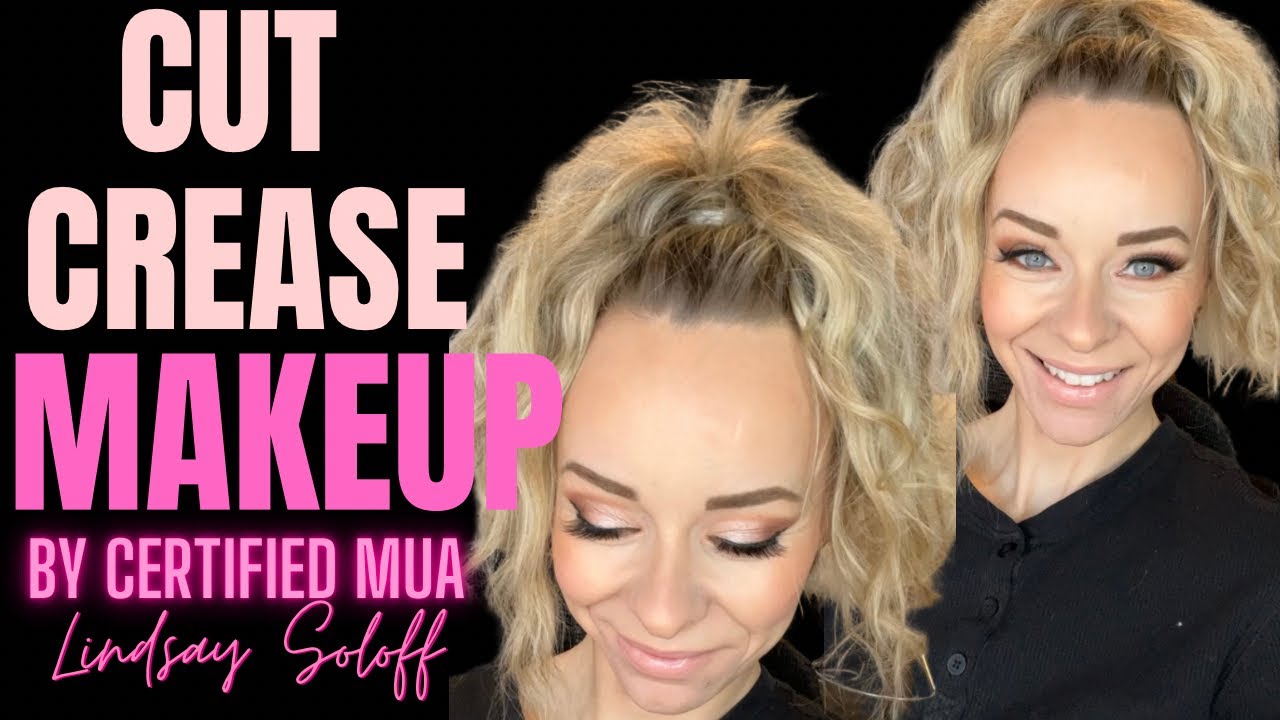 CUT CREASE MAKEUP TUTORIAL, sped up & captioned, for beginners to advanced