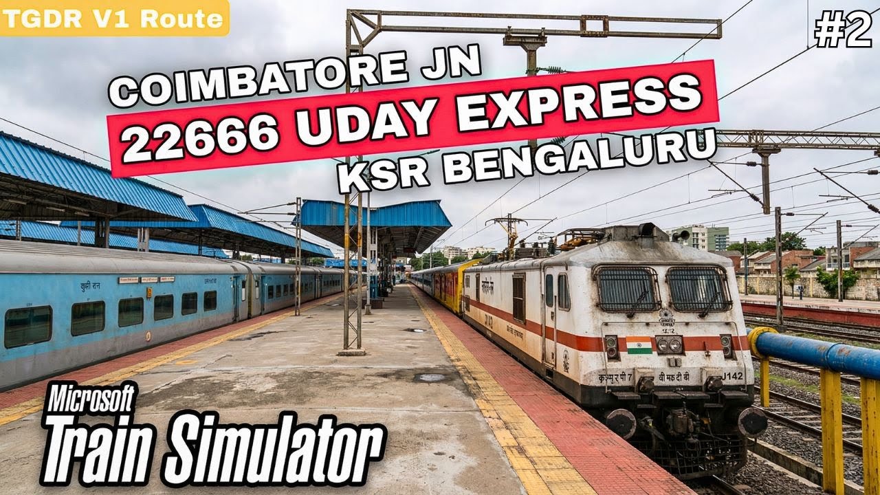 🔴 Live | 22666 COIMBATORE JN - KSR BENGALURU | UDAY EXPRESS | #msts | BigWheel Sim