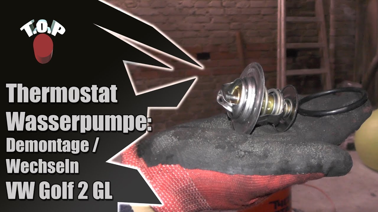 VW Golf 2 GL 1.8 Thermostat Wasserpumpe wechseln / demontieren Ausbauanleitung Tutorial