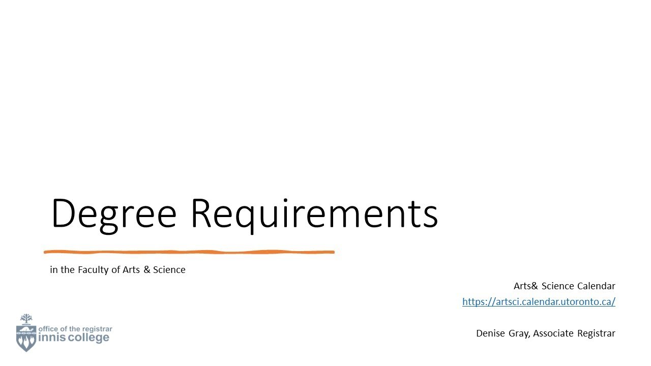 2022 Academic Orientation: Degree Requirements and the Academic Calendar
