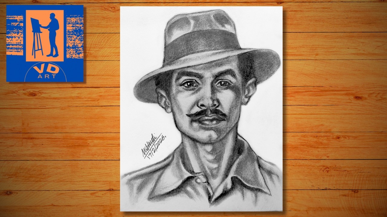 Bhagat Singh 🔥Portrait | Graphite Pencil ✍🏻 Drawing Sketch | Timelapse 🎞️  Tutorial
