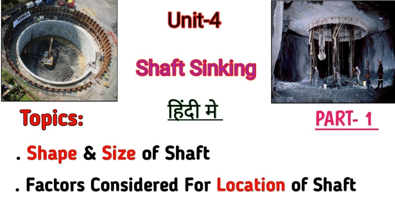 Basic knowledge about Shaft Sinking || Shape, size, location of shaft || Sinking Shaft || Part-1