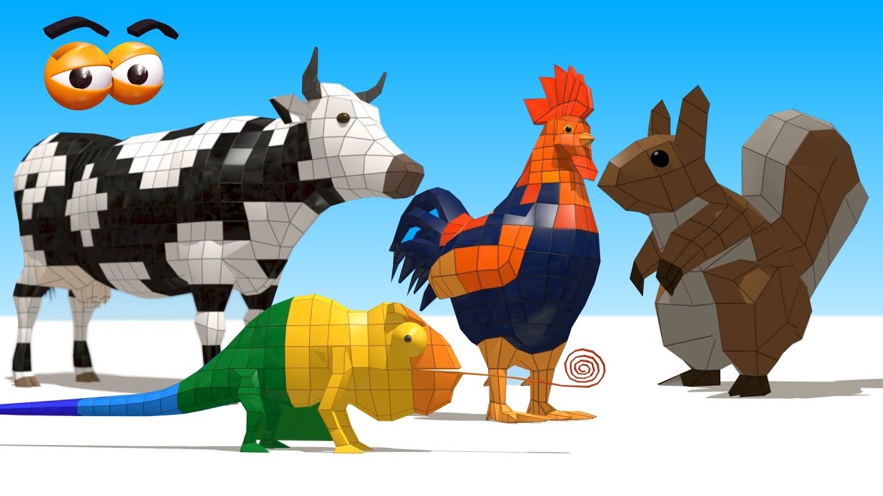 CUBE BUILDER for KIDS (HD) - Various Animals Compilation (2) - AApV