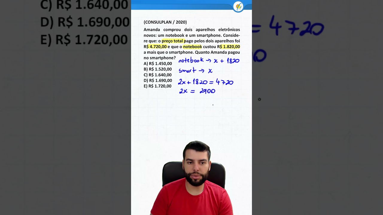 MATEM&Aacute;TICA SEE MG 2025 - EQUA&Ccedil;&Atilde;O (CONSULPLAN)
