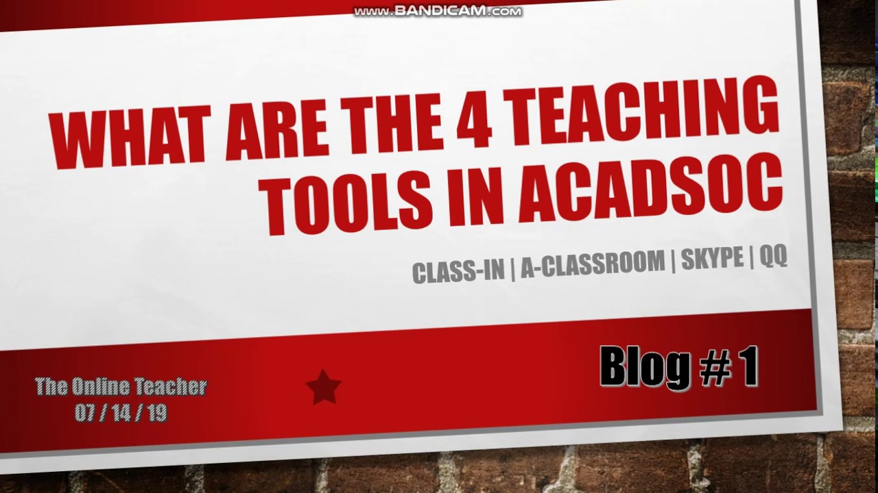 ACADSOC. What are the Four Teaching Tools In Acadsoc?