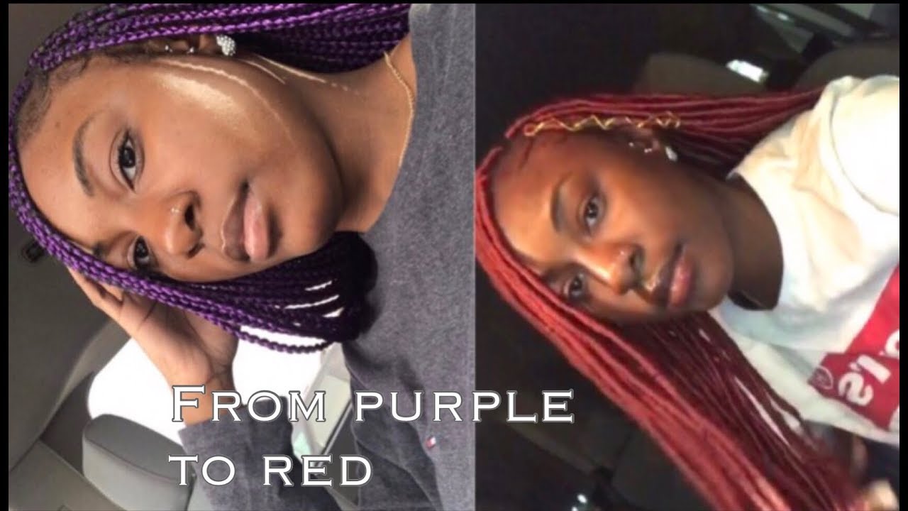 FROM PURPLE BOXBRAIDS TO RED LOCS!!
