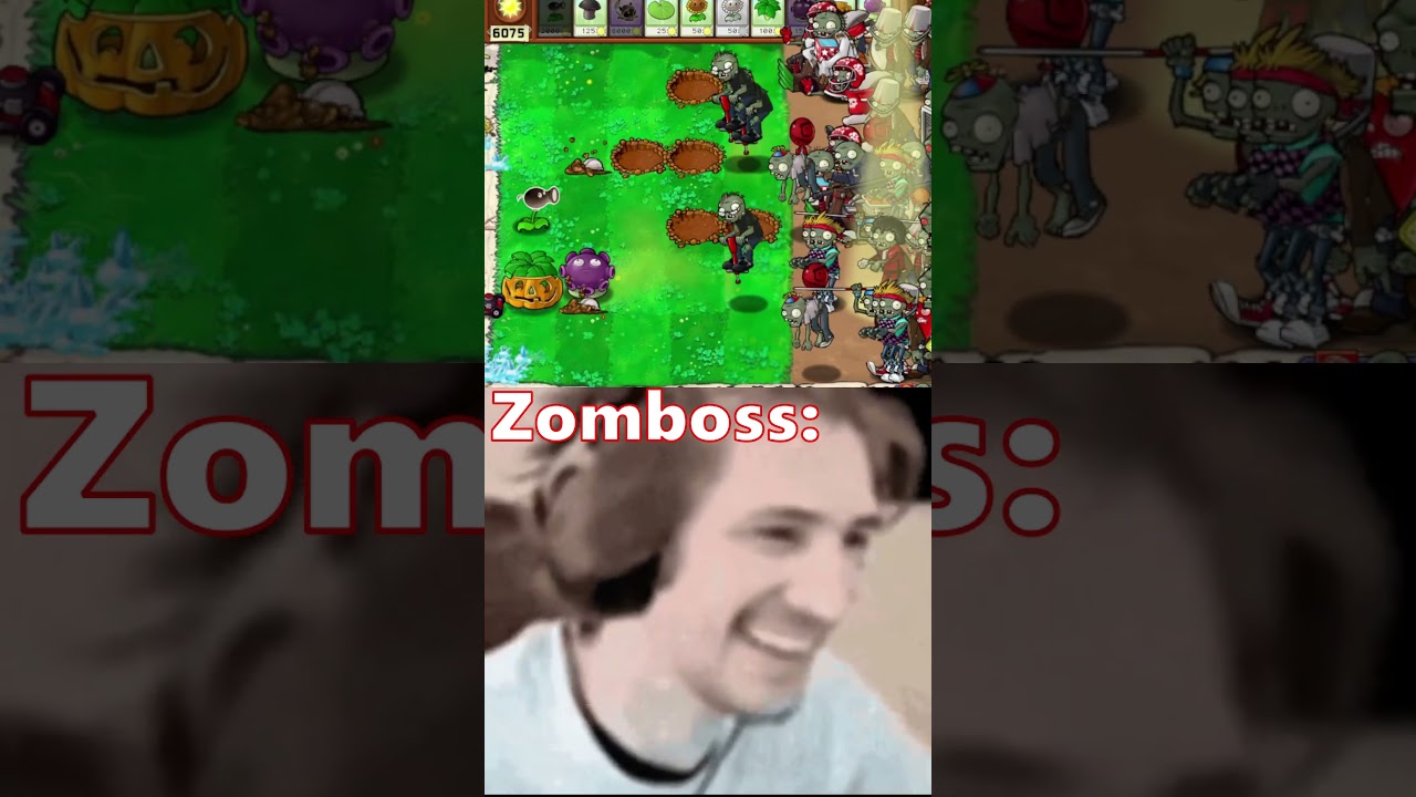 Plants Vs. Zombies 1 Doom-Shroom Vs. Dr. Zomboss ☢️ xQc Meme #shorts #pvz #plantsvszombies