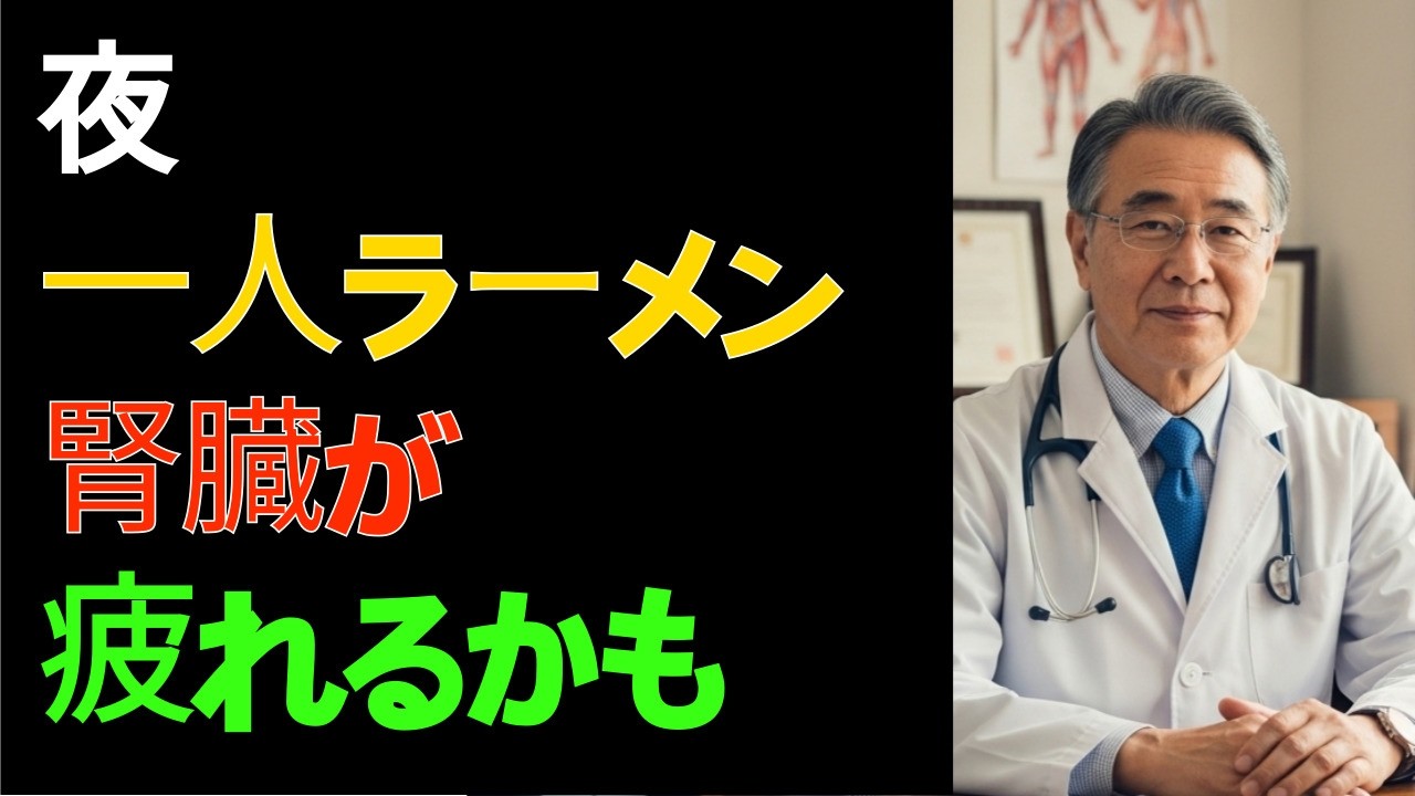 夜、一人でラーメンを食べている。大丈夫ですか それ腎臓のサインかもしれません | シニア健康 老後の健康 健康習慣 認知症予防