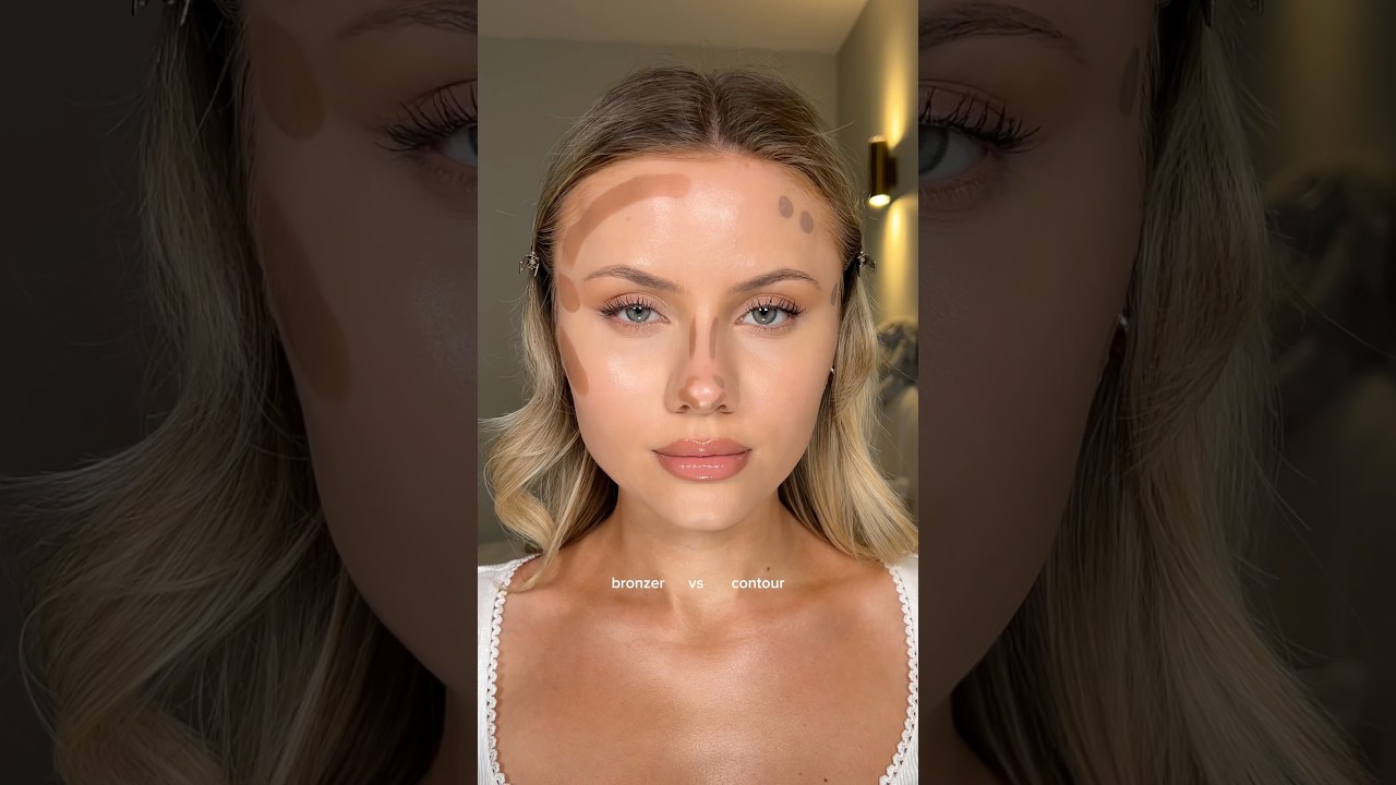 bronzer vs contour 🤎 #makeuptips #contour #bronzer #rarebeauty