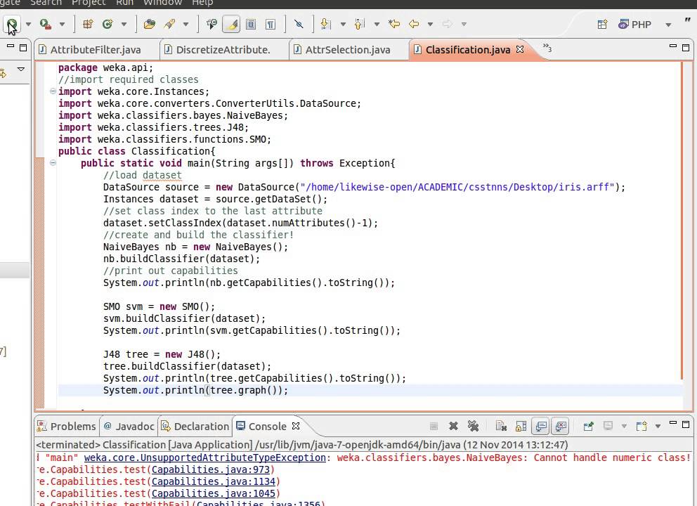 WEKA API 9/19: Classifiers in WEKA