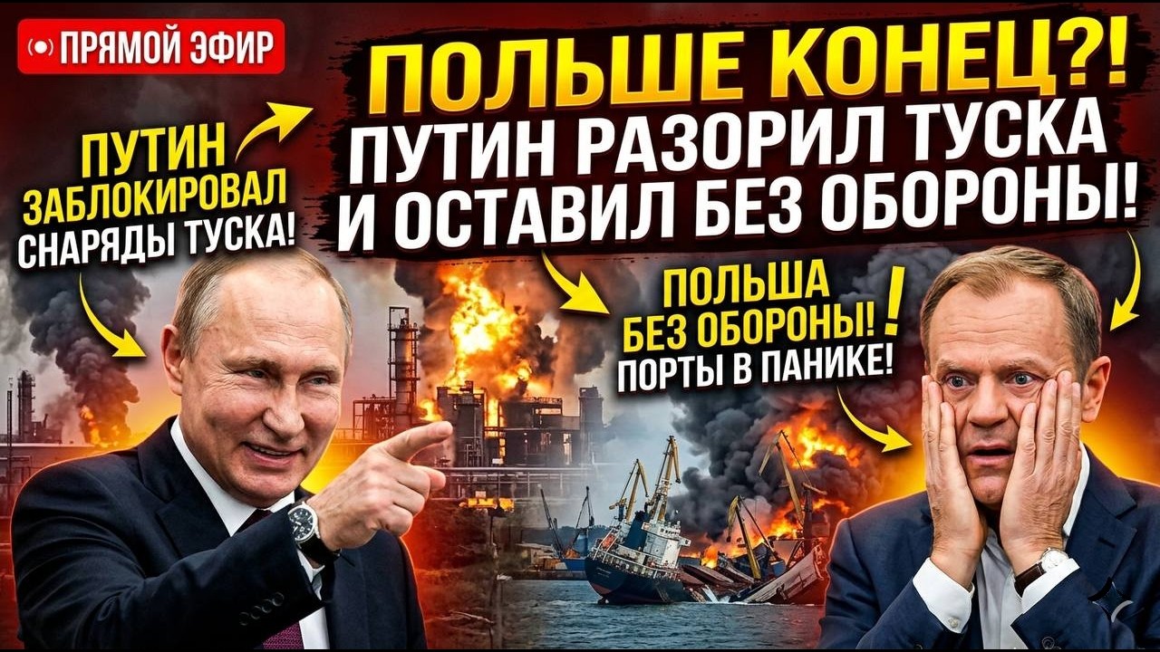 💥 ПОЛЬША ВСЁ! Жесткий удар Путина обнулил армию и порты Варшавы