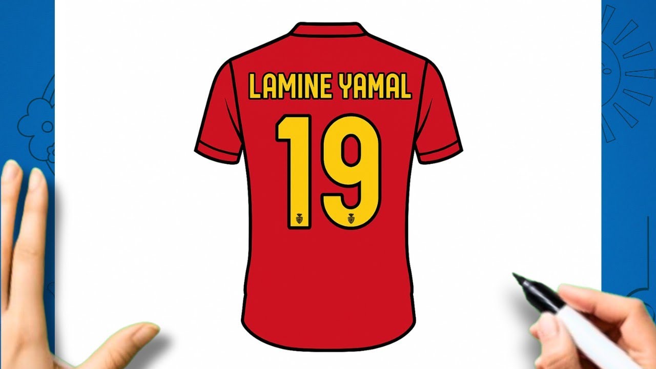 HOW TO DRAW LAMINE YAMAL SPAIN JERSEY | EASY DRAWING