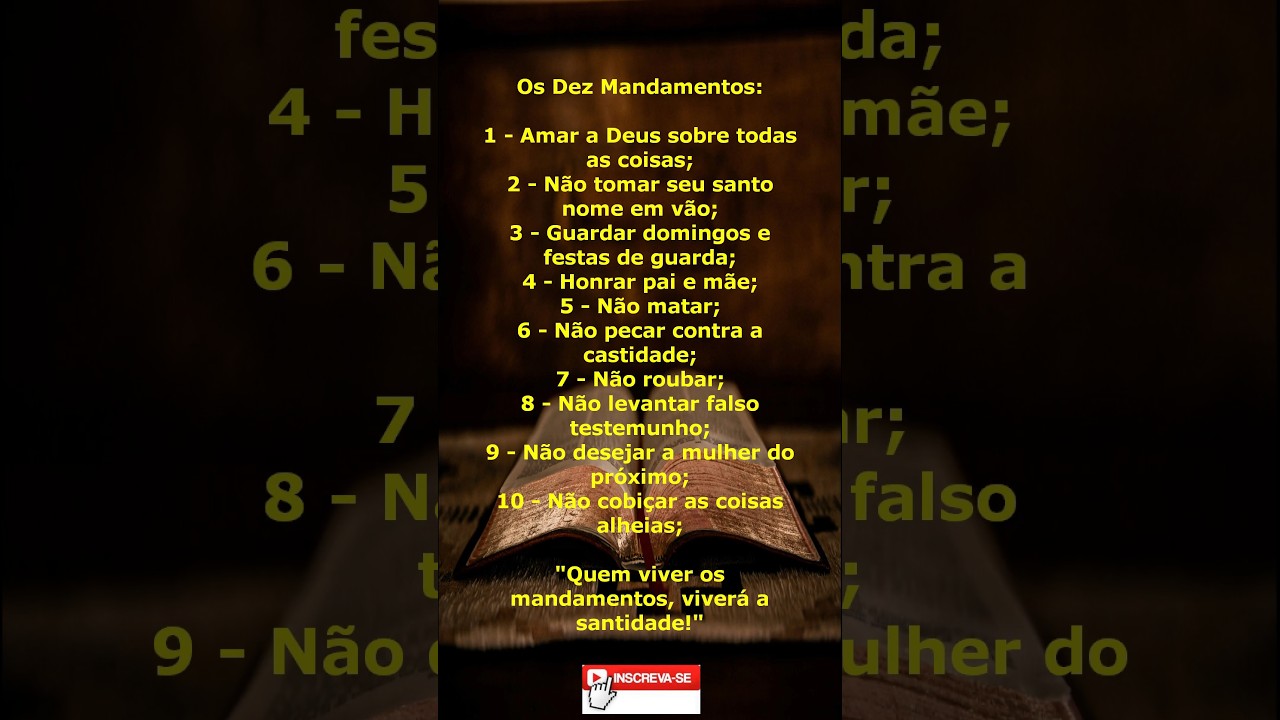 Os Dez Mandamentos do Catecismo. #B&iacute;blia Sagrada #shorts  #B&iacute;blia #Salmos