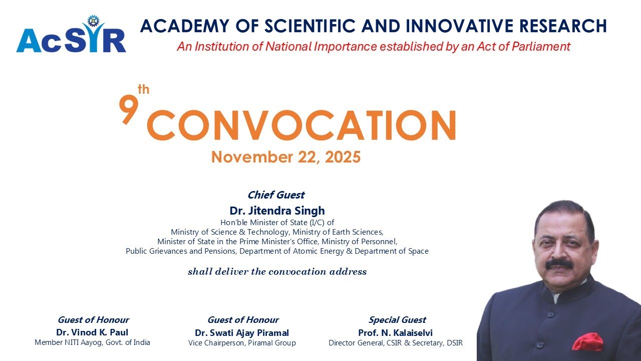 AcSIR 9th Convocation, November 22, 2025