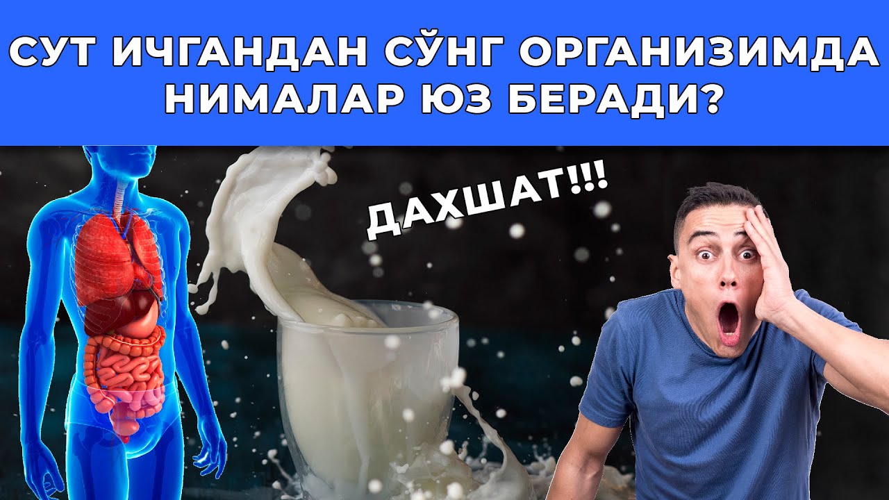 ДАХШАТ!!! СУТ ИЧГАНДАН СЎНГ ОРГАНИЗИМДА НИМАЛАР ЮЗ БЕРАДИ?