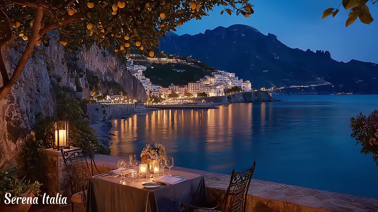 Italian Sunset Romance | Soothing Guitar & Mediterranean Sea Views