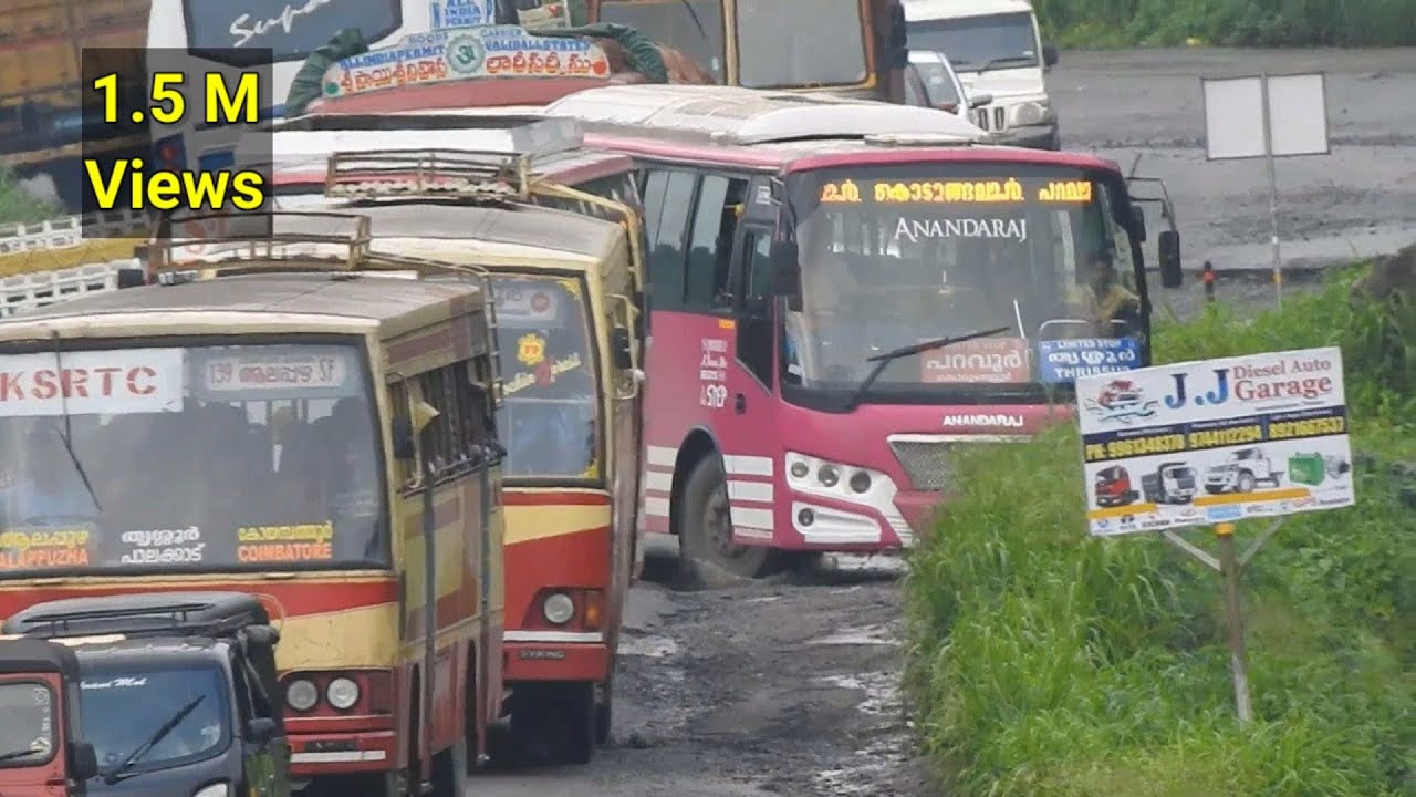 Crazy Bus Driver off-roading to outrun KSRTC buses. Kerala.